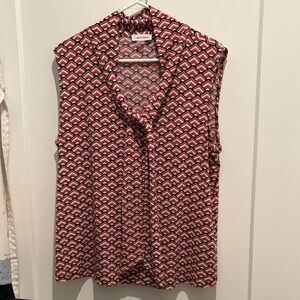 Calvin Klein Geometric Red Blouse